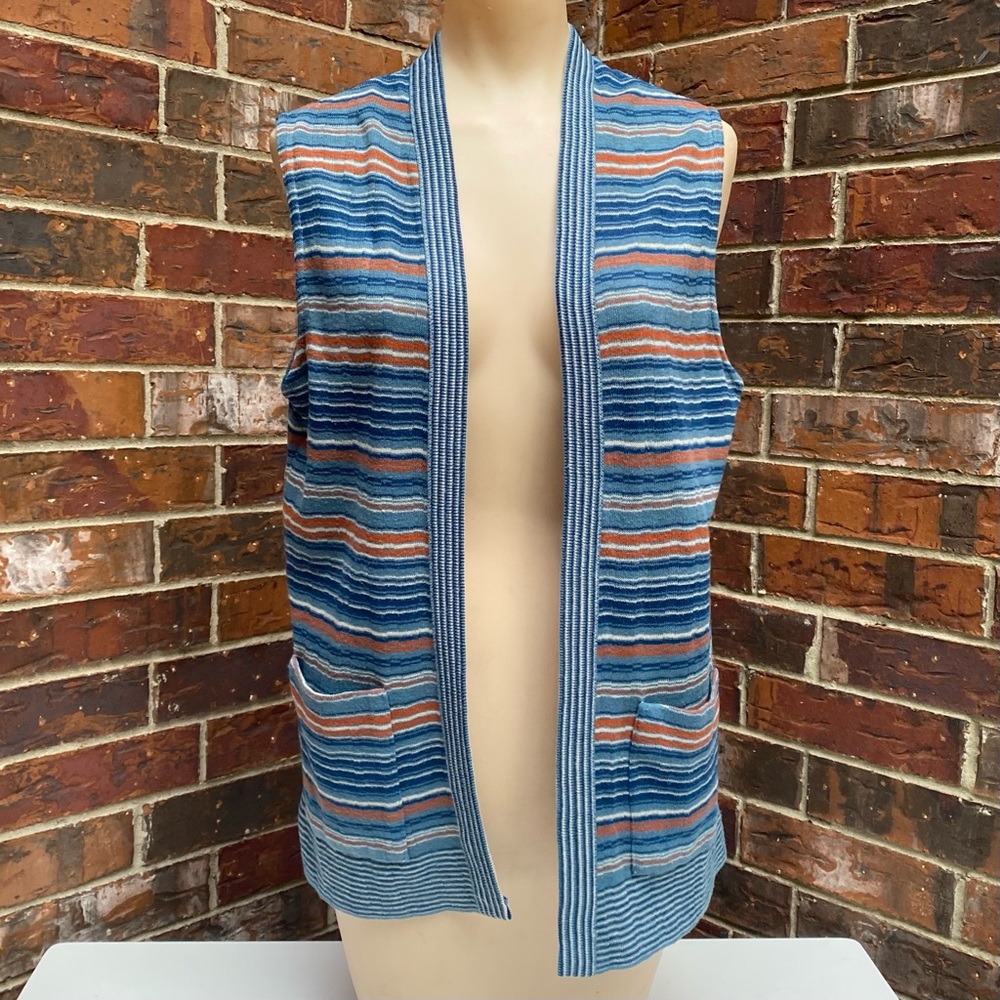 DEVON Rare Vintage Cardigan with Open Front and Two Pockets Size Medium